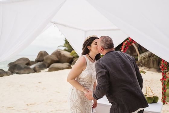 Bride and groom together on Silhouette