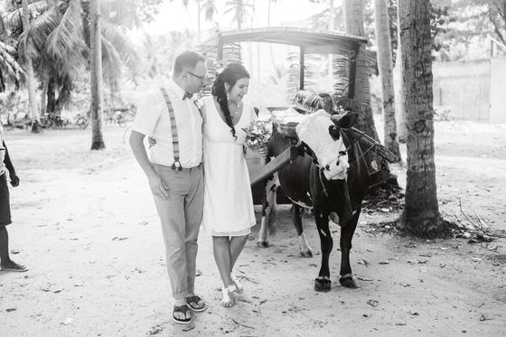 A joyful wedding moment on La Digue