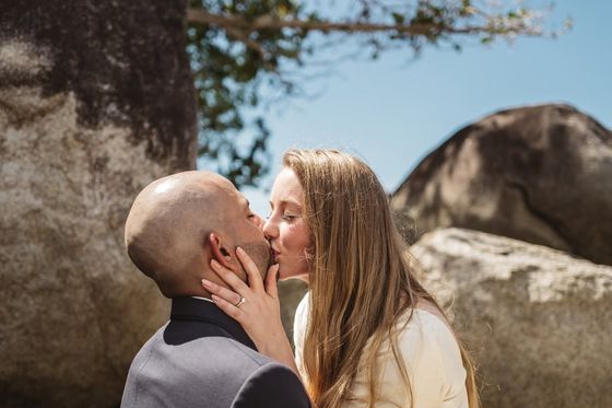 Bride and groom together in the Seychelles