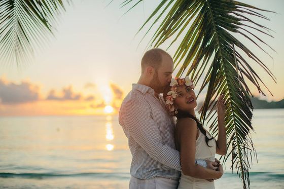 A joyful wedding moment in the Seychelles